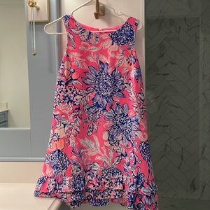 EUC Lilly Pulitzer Marla romper dress with triple ruffle at bottom Size 4